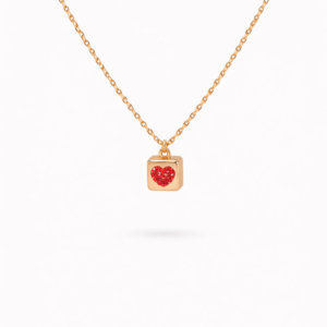 Heart Cube Pendant Necklace