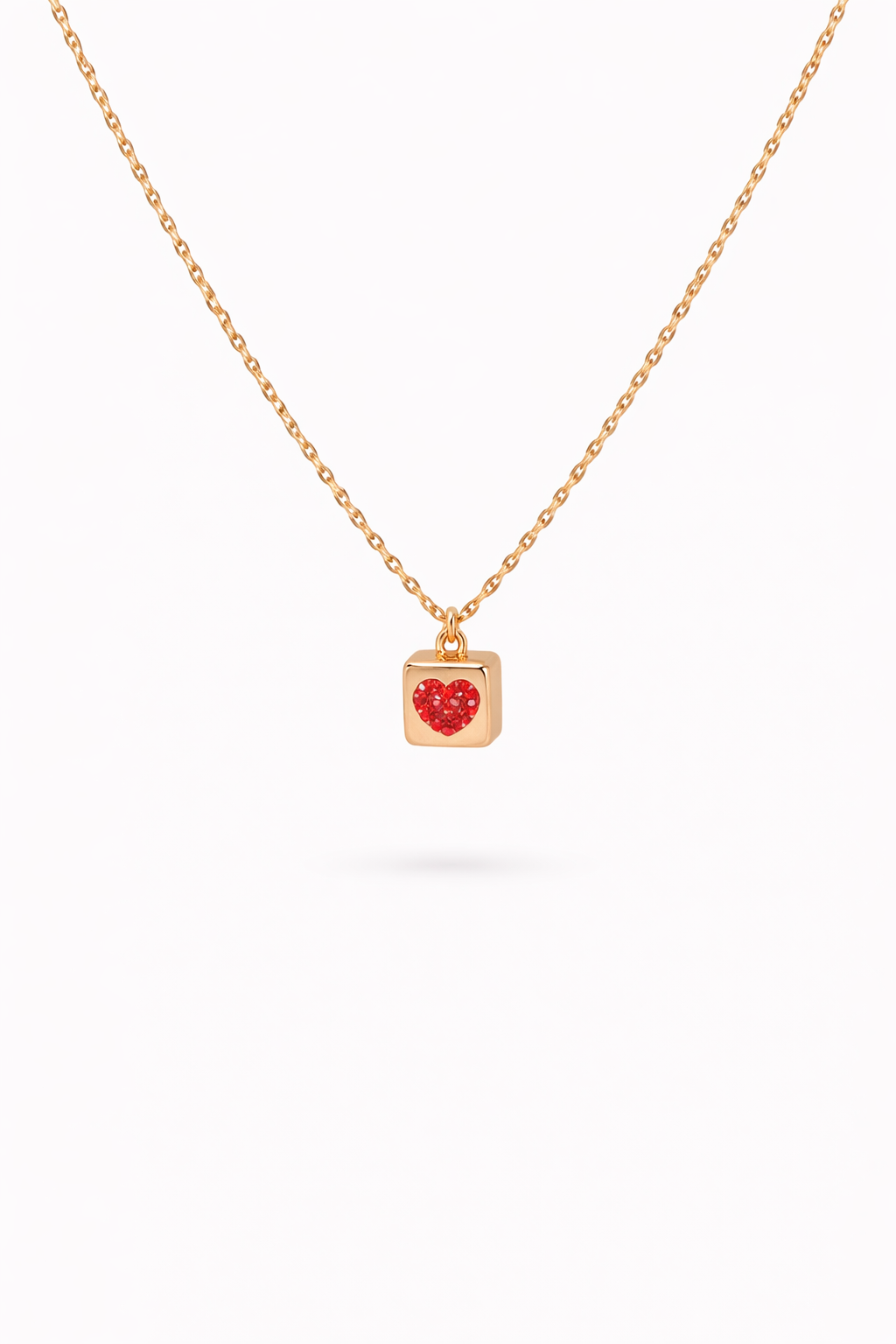 Heart Cube Pendant Necklace