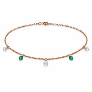 Emerald Drop Charm Bracelet