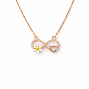Daisy Heart Infinity Necklace