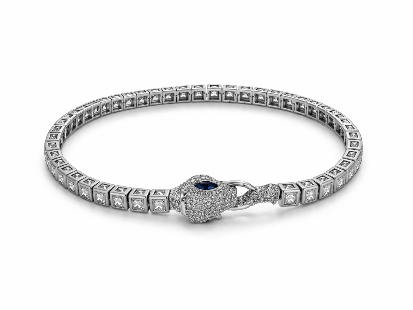 Snake Head Sapphire Bracelet
