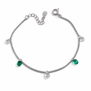 Emerald Drop Charm Bracelet